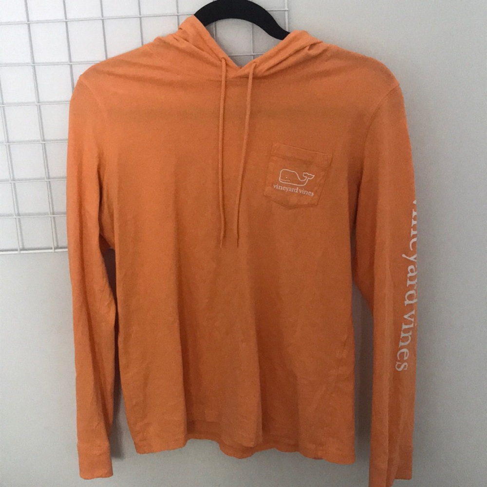 orange hooded vineyard vines shirt